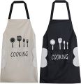 Kitchen Cooking Apron With Hand-Wipe Pockets Waterproof For Cooking Baking. 