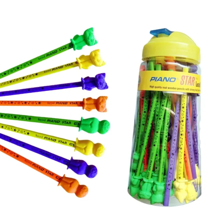 Pack%20of%2048%20-%20Piano%20Lead%20Pencil%20Star%20with%20Fancy%20Eraser%20-%20Image%202