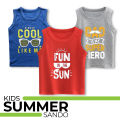 Pack of 2 Printed Sleeveless T-shirts for Kids. 
