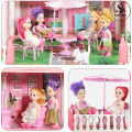 Beautiful Home Dream Become True DIY Assembled Game 4-Storey 11 Rooms and 3 Balconies Huge Big Doll House Villa Playset With Furniture & Accessories Children's Family DIY Pretend Dream House Castle Accessories Assembly Toy Girl Gift - Size Approx. 26 Inch. 