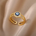 Evil Eye Rings For Women Stainless Steel Turkish Eye Ring Wedding Gothic Aesthetic Jewelry Sets anillos bague bijoux Moonlight Shines. 