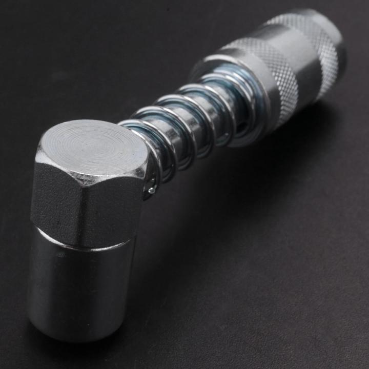 Grease Nozzle Adapter Grease Gun- Accessory 90 Degree Grease Coupler Adapter with Sleeve 3 Jaw Angle Grease Tool