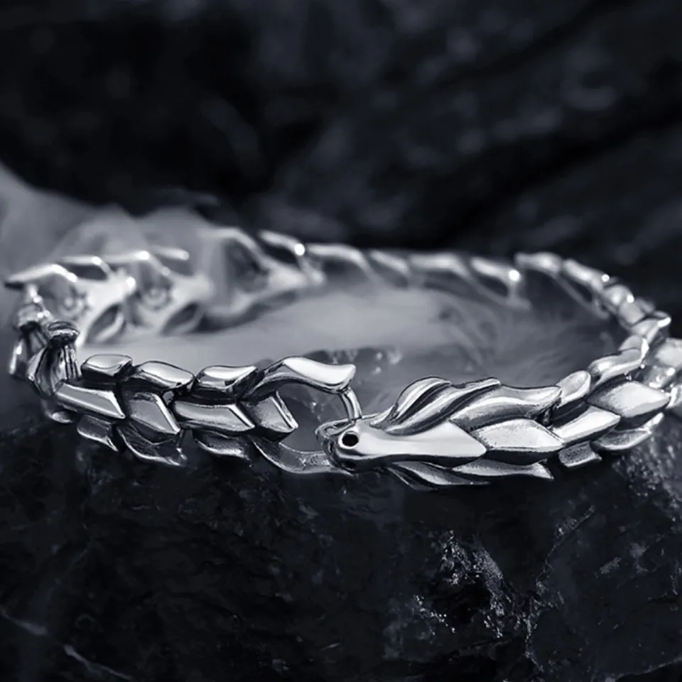 Men Dragon Bracelet Vintage Dragon Studded Bracelet Men Punk Style Retro Hip Hop Bangle Jewelry Gift Men Vintage Dragon Bracelet Daraz.pk