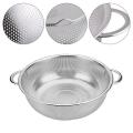 Rice Strainer Drainer Stainless Steel - Silver Small Size. 