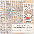 Panda Online 10 Sheets Cute Cream Rabbit PET Stickers Waterproof Album Diary Journal Decorative Scrapbooking DIY Sticker. 