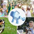 32 hole Bazooka Rocket Bubble Gun with Free New (4pc AA Cell) Exciting Bubbles with Ease/ 32 Holes Bubble Machine Gun With 1 Bubble Liquid Bottle & Tray/ Cell Operated New Bazooka Bubble Machine 32 Holes For Birthday Party/Pool Party Perfect For Gifting. 