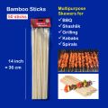 Bamboo sticks 14 inch - Pack of 50 wooden skewers for BBQ, shashlik, kabab, grilling, spirals, DIY etc. 