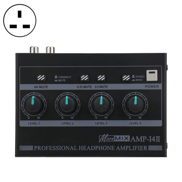 Headphone Amplifier Powerful Low Noise 4 Channels Stereo Sound Portable Amplifier