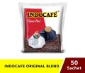 INDOCAFE Original Blend Coffee, 100% Pure soluble Coffee 2gm x 50 Sachets (Imported). 