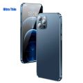 Ultra Slim Bumper Aluminum Metal Frame Hard Cover For iPhone 12 13 14 15 Plus Pro Max Alloy Case Coque In Black Purple Or Silver. 