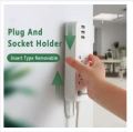 6pcs Self-Adhesive Socket Fixer, Seamless Punch-Free Plug Sticker Wall-Mounted Power Board Bracket for Surge, WiFi Router, Tissue Box and Remote Control Organizer Saving Space, White. 