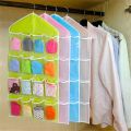 Universal Cupboard Hanging Storage Organizer Transparent Wall Hanging Bag for Socks, Jewelry, Ties, Underwear, Sunglasses, Bra, Stationary, Stitching Tools - Closet Storage Tidy Organizer 16 Pockets (Multicolor). 