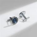 Blue Stud, Blue cufflinks Round ,luxur design amazing for him. 