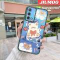 JIUMOO Case For OPPO A95 4G Case Beauty Colorful Oil Painting Bear Thin Shockproof Square Edge Silicone Casing Full Lens Cover Camera Protect Cases Softcase. 