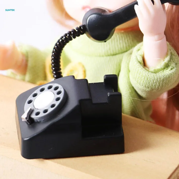 1/12%20Scale%20Miniature%20Telephone%20Model%20Pretend%20Play%20for%20Doll%20House%20Decor%20-%20Image%204