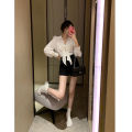 bellylady Puff Sleeve Shirts Large Bow Design Blouse, Slim Fit Lapel Colar Bottoming Shirt, Sweet Style Casual Long-sleeved Tops. 