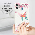 Hontinga for Vivo V21E Y73 2021 Back Cover Colored Butterflys Side Design Phone Case Square Soft Liquid Silicone Cover. 