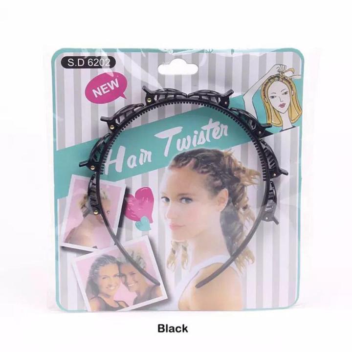 Black Braider Hair Style twister hair band headband Double Bangs Hairstyle Hairpin with clip hair styling new fashion Hairband Women girls