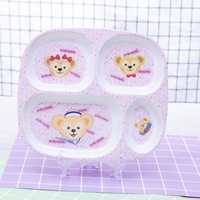 Cartoon Anime Kittys Pikachu Doraemon Frozen Melody Thick and Cute Fall Resistant Division Dinner Plate Kids Toy Holiday Gifts
