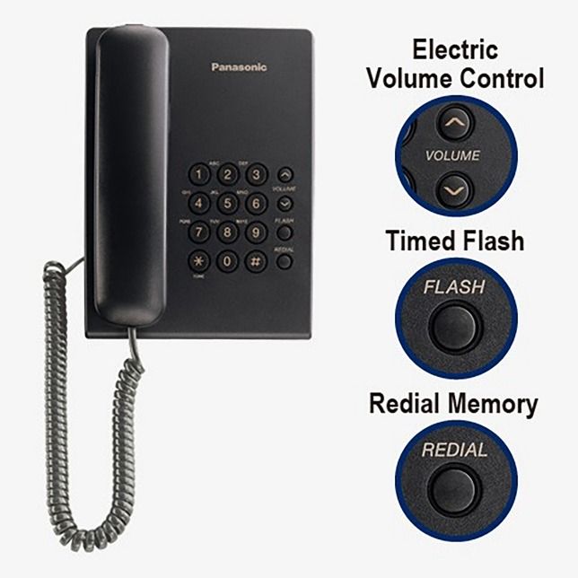 PANASONIC%20KX-TS500%20-%20Integrated%20Corded%20Phone%20System%20-%20Black%20-%20Image%207