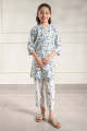 SAYA Printed Lawn Stitched 2 Piece (Shirt/Trouser)  For Kids white 87324. 
