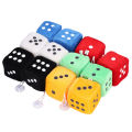 DENOSWIM 6CM Soft Dice Plush Toys Fun Games Props Party Supplier Kids Doll Fuzzy Dice Dots Bag Pendant. 