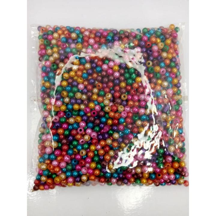 4 MM Colorfull Beads - Plastic Pearl Moti - 500 pieces Different Color
