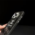 CHANEL Black and white background flower phone case iPhone11 12 13 14pro 15promax cover. 