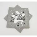 SILVER THEME HAPPY BIRTHDAY NAPKIN PACK OF 20 NAPKINS. 