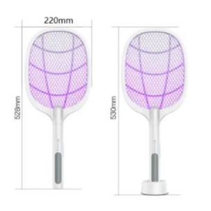 Anti Mosquito HIT Racquet Rechargeable Insect Killer Bat with LED Light, Black