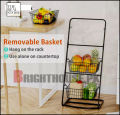 2-3 Tier Metal Kitchen Rack Multi-Purpose Storage Organizer Basket for Fruits, Vegetables, and Kitchen Essentials, Sturdy Iron Stand with Inclined Design, Space-Saving, Anti-Rust. 