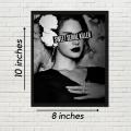 Aesthetic girl wall frame black theme room decor. 