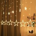 LED Fairy String Lights - 12 Star Curtain-Warm. 