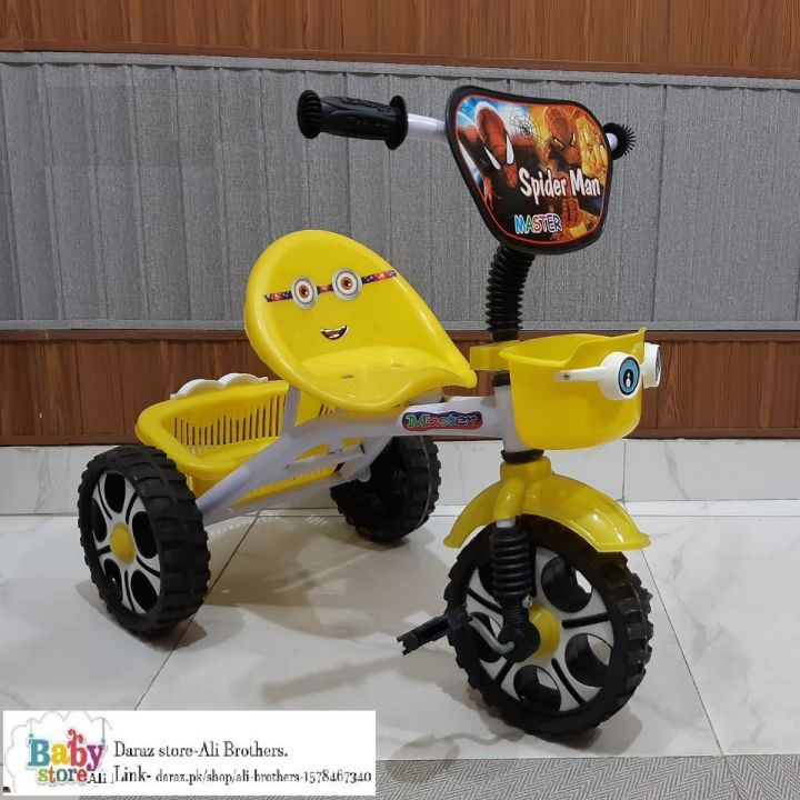 Spiderman Tricycle With Front & Back Basket