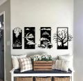 ZF Four Elements Wooden Wall Art, Rectangle Four Element Nature Living Room Art. 