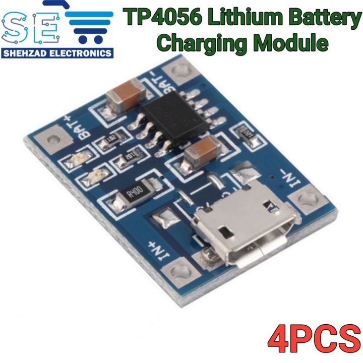4PCS 5V 1A 18650 TP4056 Lithium Battery Charger Module Charging Board Micro USB Port