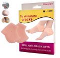 Face Value Silicone Gel Heel Crack Protectors - Set Of 2- Moisturizing And Foot Pain Relief Socks - Skin Color. 