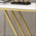 Rectangular Console Table with UV laminated Top in White. 