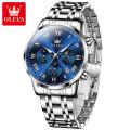 OLEVS Watch For Men Sale Original With Box Waterproof 2024 New Style Stainless Steel Strap Quartz Chronograph Luminous Calendar Wristwatch 5529. 