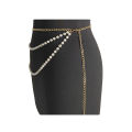 Pearls Layered Waist Chain Belt – Golden Fashion Belly Chain for Women and Girls, Adjustable Size, Perfect for Parties and Special Occasions. 