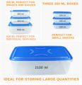 IKEA Style Thumb Lock Food Containers, 7-Piece Set, Stackable Plastic Storage Boxes, 4000ml Capacity, Multi-Sized (190ml, 350ml, 600ml, 2100ml). 