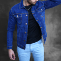 Men'S Royal Blue Denim Jacket - Stay Stylish With A Royal Blue Denim Jacket - Trending And Fashionable. 