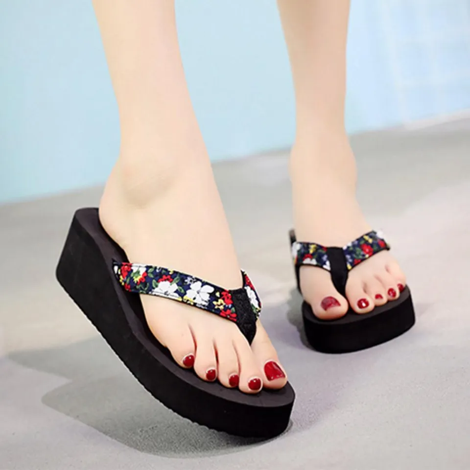 ALLGOOD Female shoes Women Ladies Fashion Summer Flowers Bohemian Style Slippers Beach Sandals Shoes Daraz.pk