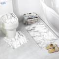 3 Pieces Bathroom Rug Set Polyester Fiber Washable Toilet Floor Carpet. 