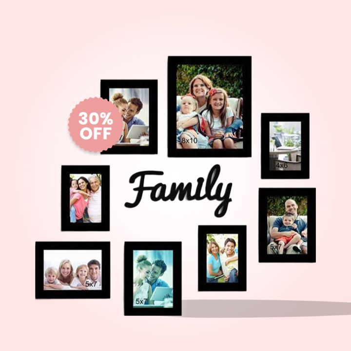 INSIDEDECORS Family wall Photo frame Set of 8 photo frame Made of MDF