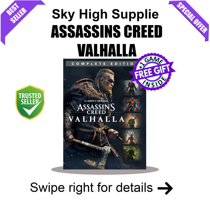 ASSASSINS CREED VALHALLA - GAME FOR PC (GOOGLE DRIVE/ MEDIAFIRE) - QR CODE + FREE GIFT