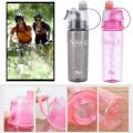 Drinking Water Bottle Portable Mist Spray Cool Down Sports Travel Plastic Climb. 