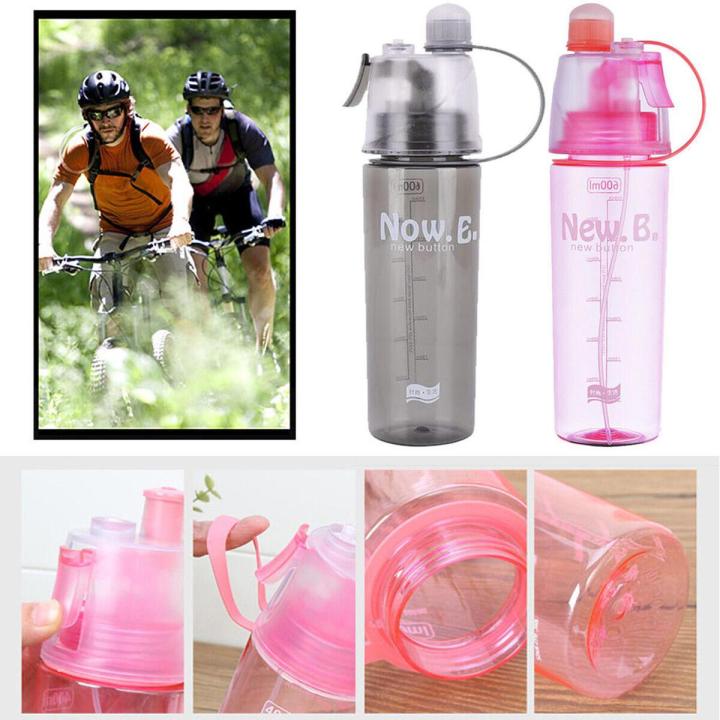 Drinking Water Bottle Portable Mist Spray Cool Down Sports Travel Plastic Climb