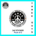 THREE GUYS Sticker (Pack of 2) | Car Sticker. 