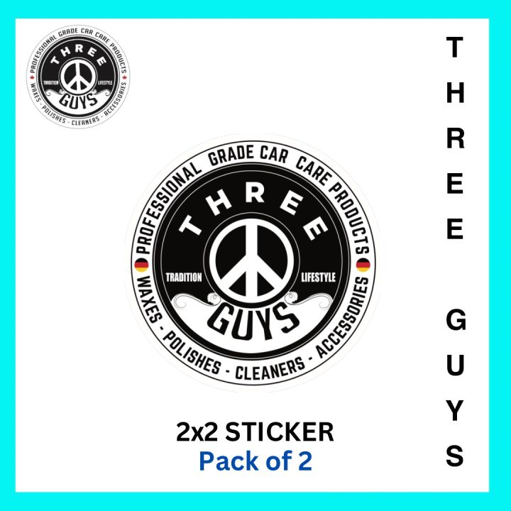 THREE GUYS Sticker (Pack of 2) | Car Sticker